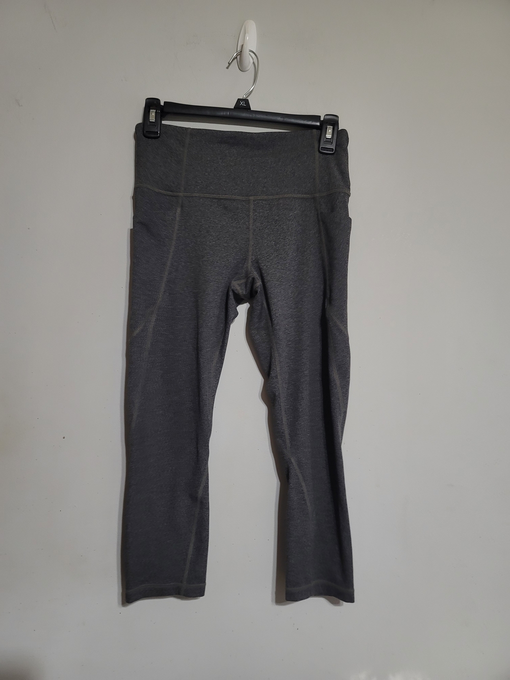 Athleta Dark Gray High-Waist Side Stash Cropped Leggings Sz Small Excellent
